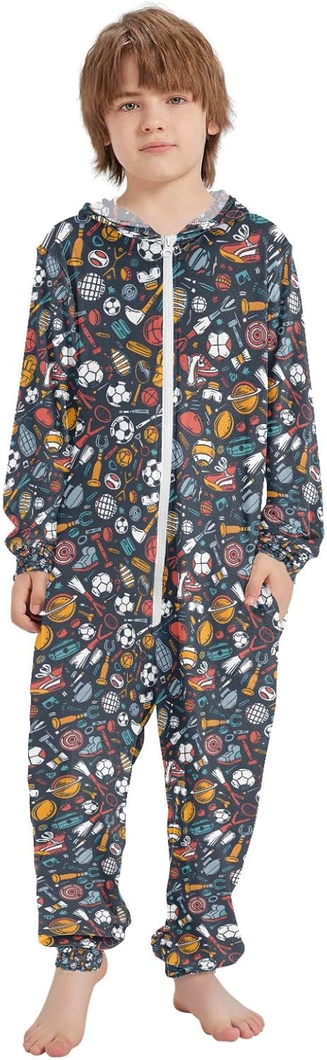 Cute Soccer Ball Onesie Pajamas