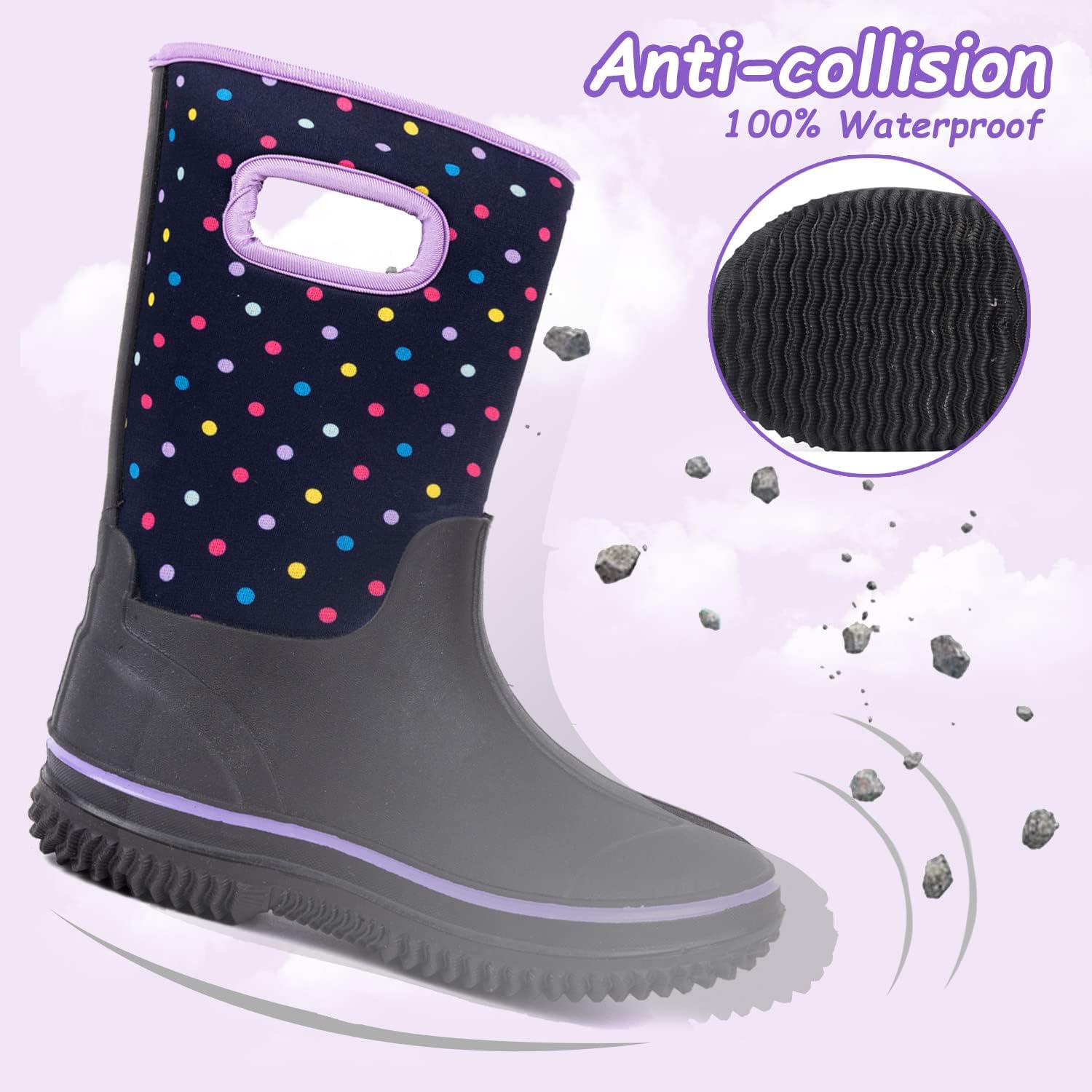 Outee Toddler Waterproof Neoprene Rain Boots