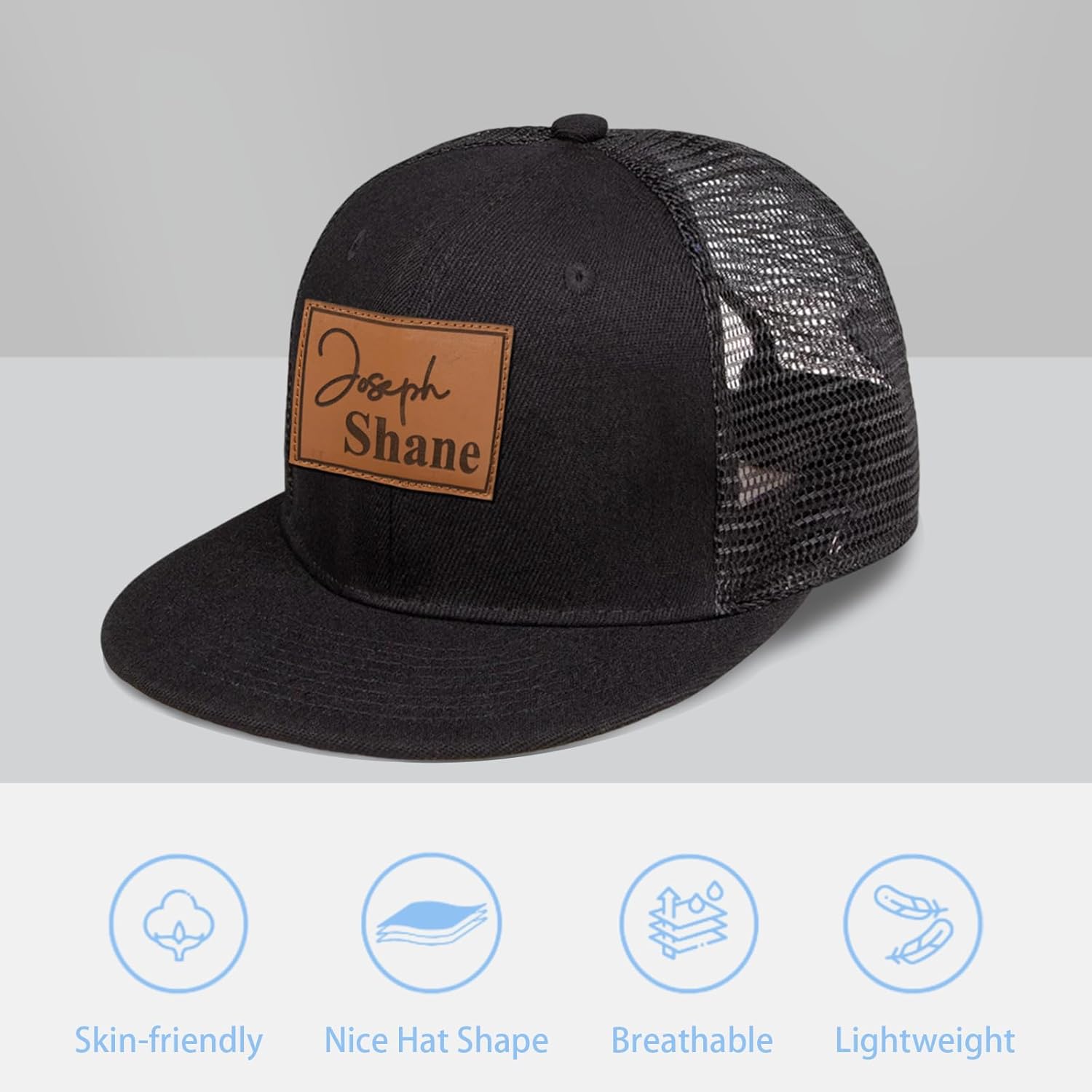 Evulum Custom Baseball Cap for Kids Personalized Snapback Trucker Hats