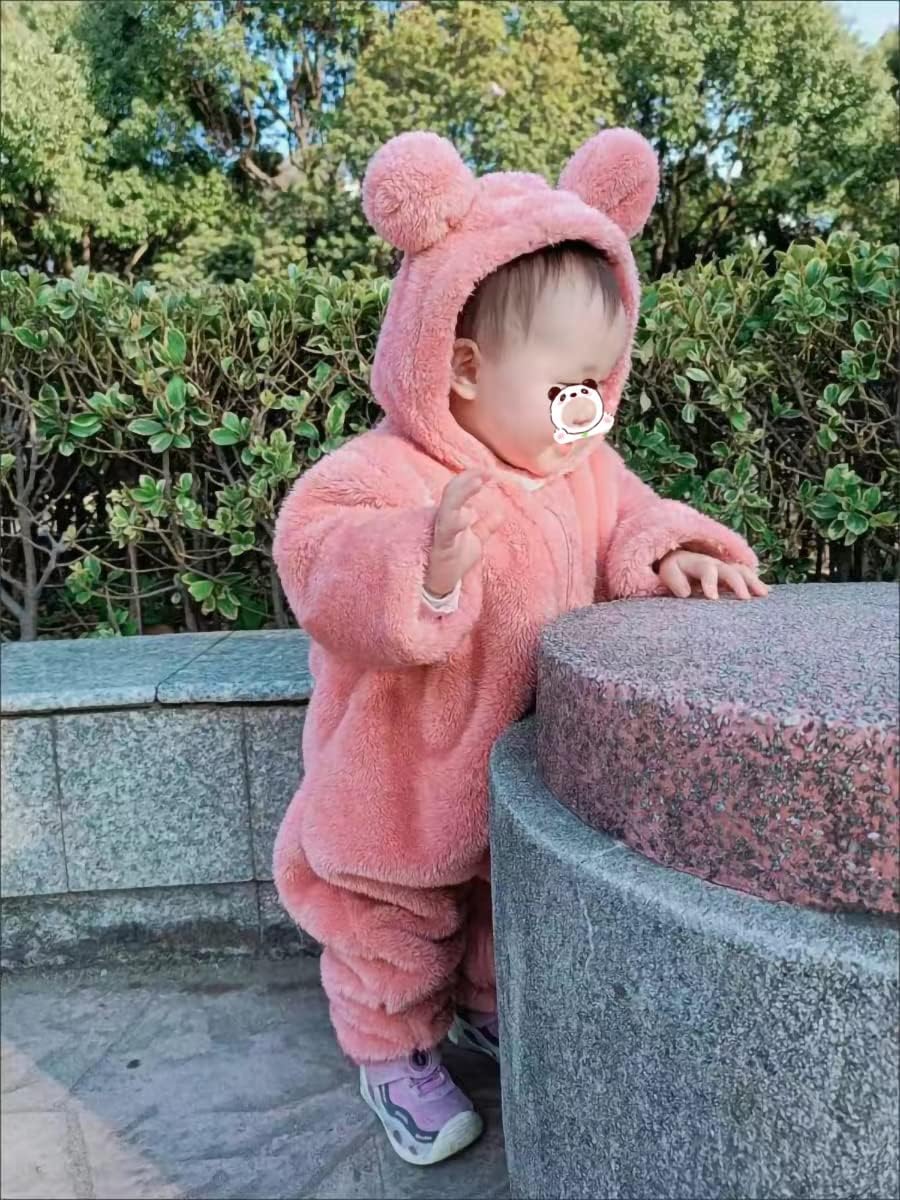 Newborn Baby Snowsuit Fleece Lined Onesie Outfits