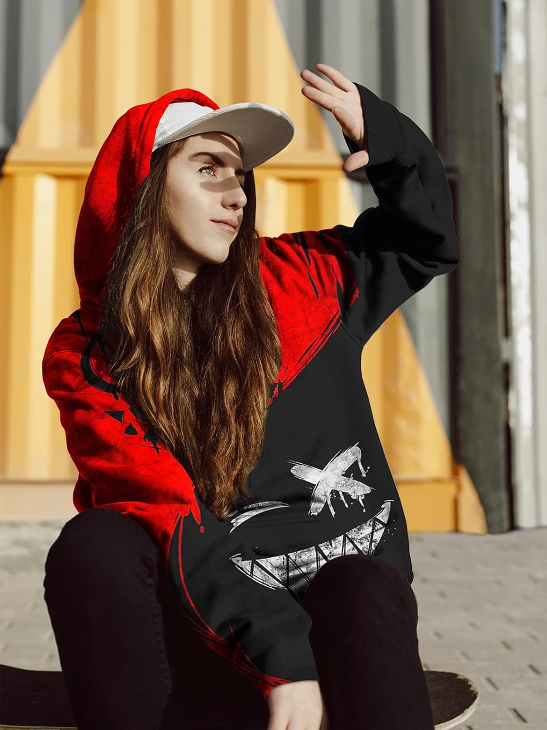 Aueoero 3D Print Mens Pullover Hoodie