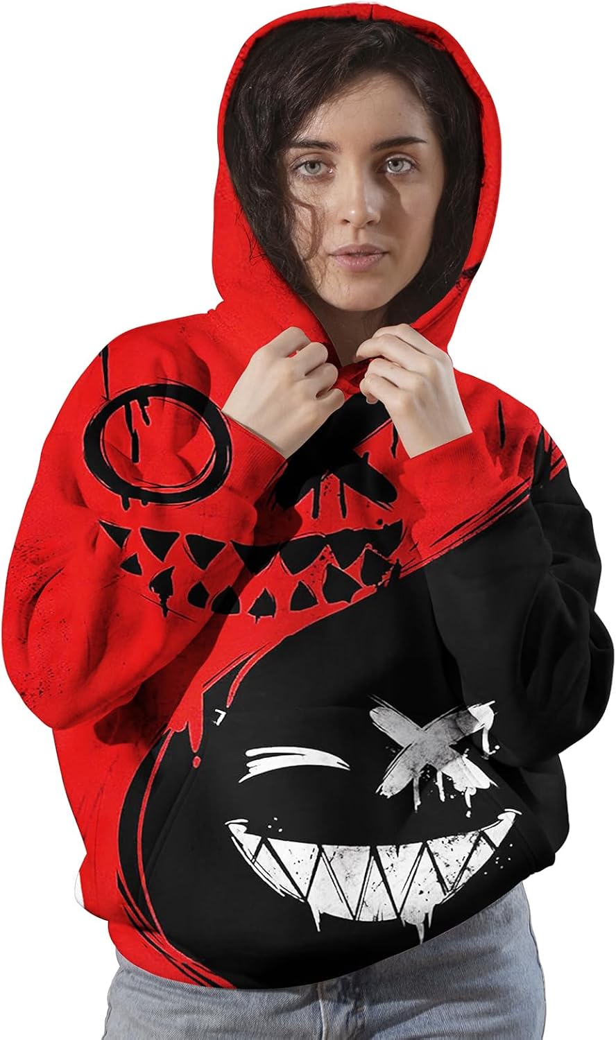 Aueoero 3D Print Mens Pullover Hoodie