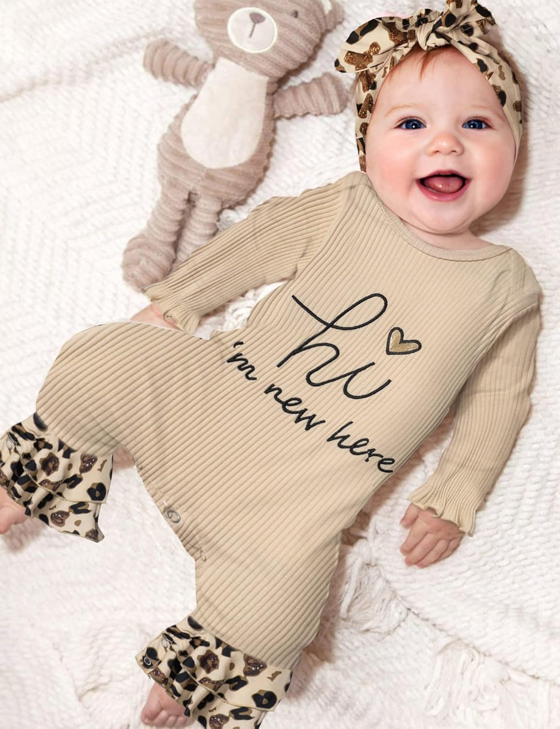 KANGKANG Newborn Baby Girl Ruffle Romper Onesie