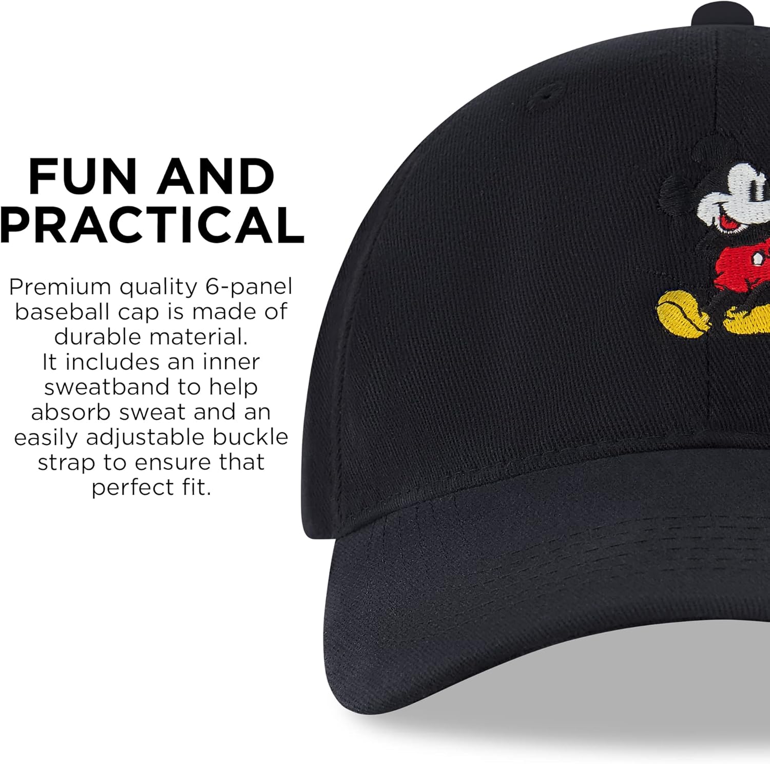 Disney Mens Baseball Cap Mickey Mouse Adjustable Hat