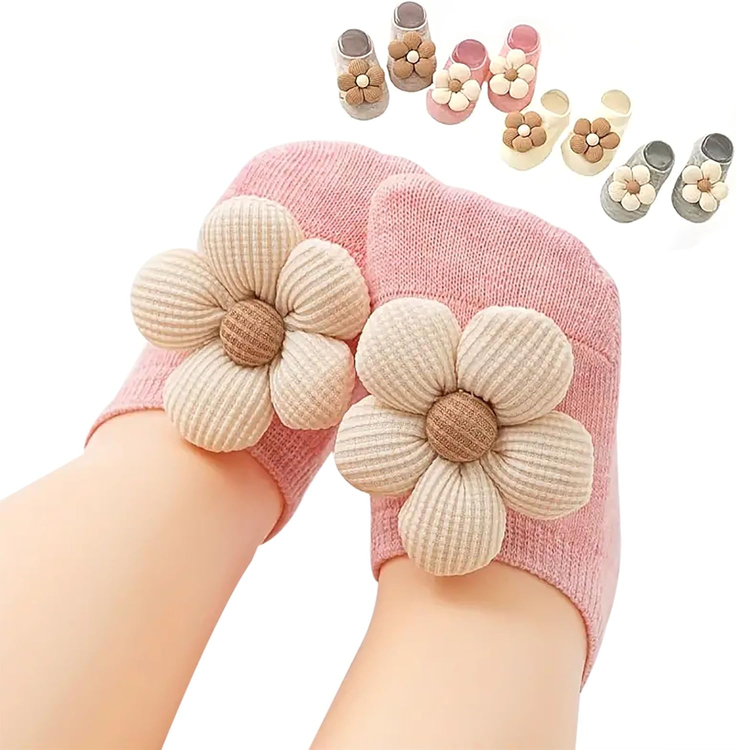Floral Non-Slip Baby Socks for Girls