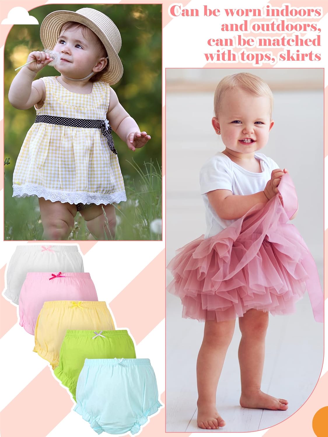 Mixweer 15 Pcs Diaper Covers for Baby Newborn Bloomers