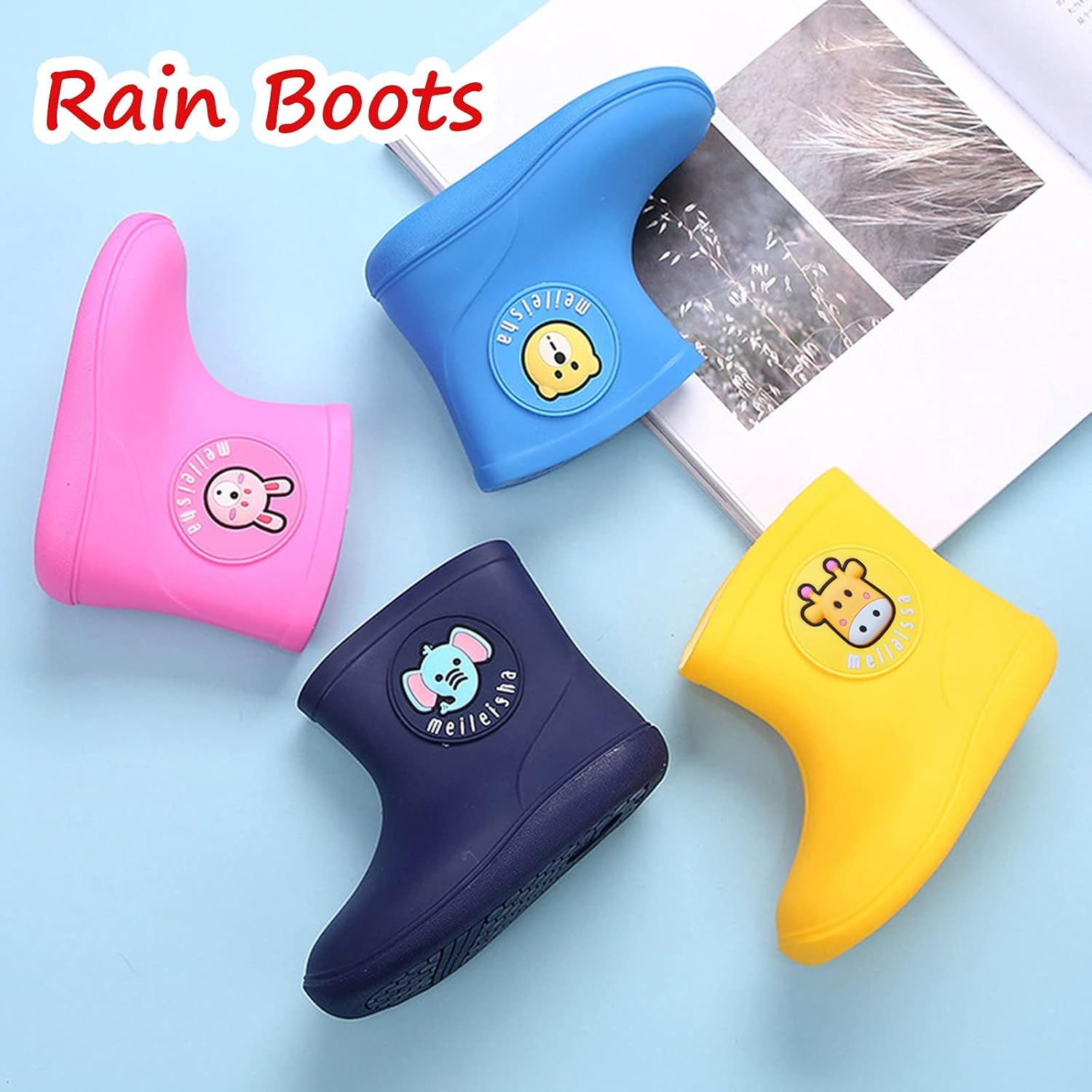 Kids Rainboots - Waterproof Durable Non-Slip for Ages 1-6