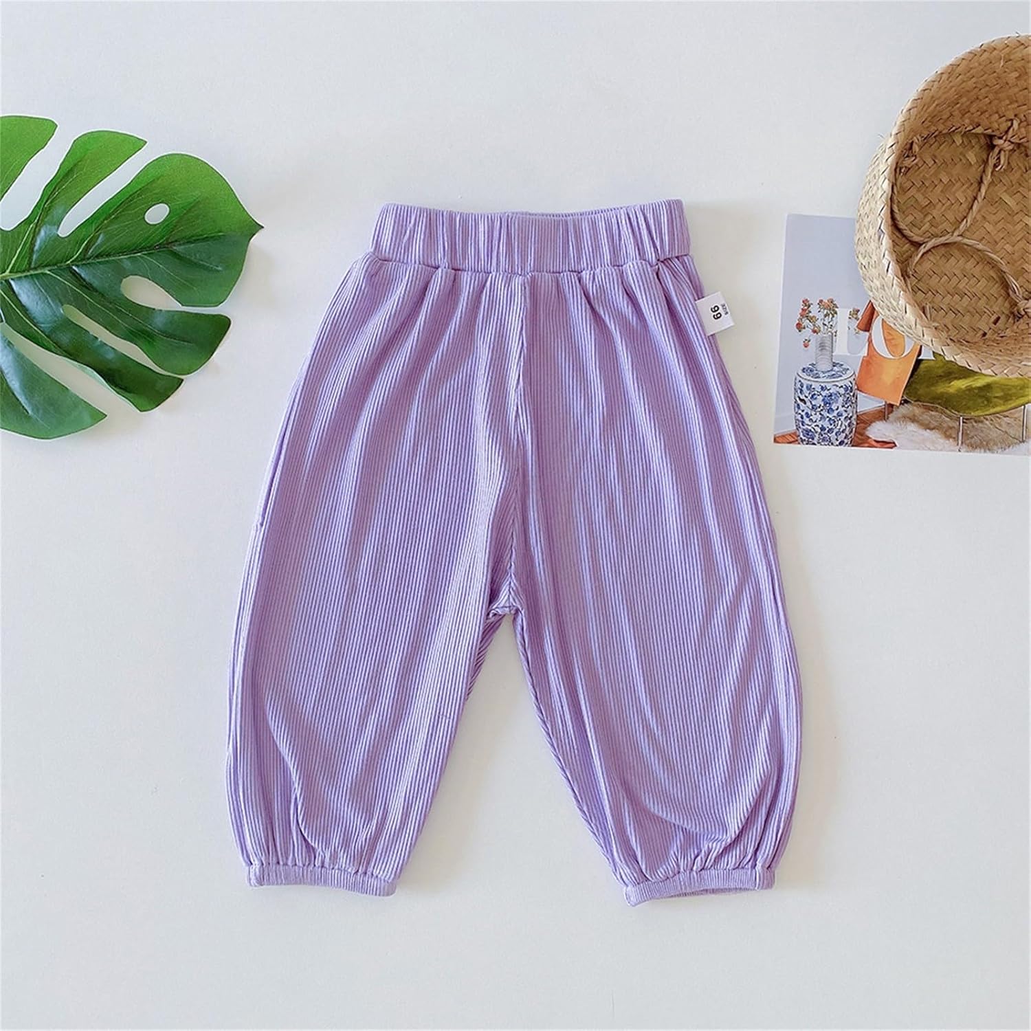 High Waist Elastic Summer Cool Pants for Girls - Comfortable and Lightweight