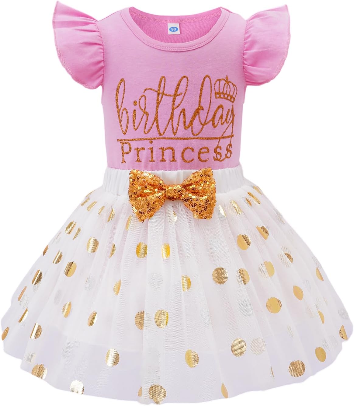 LYSMuch Princess Birthday Outfit Vest Skirt Set for Toddler Girls