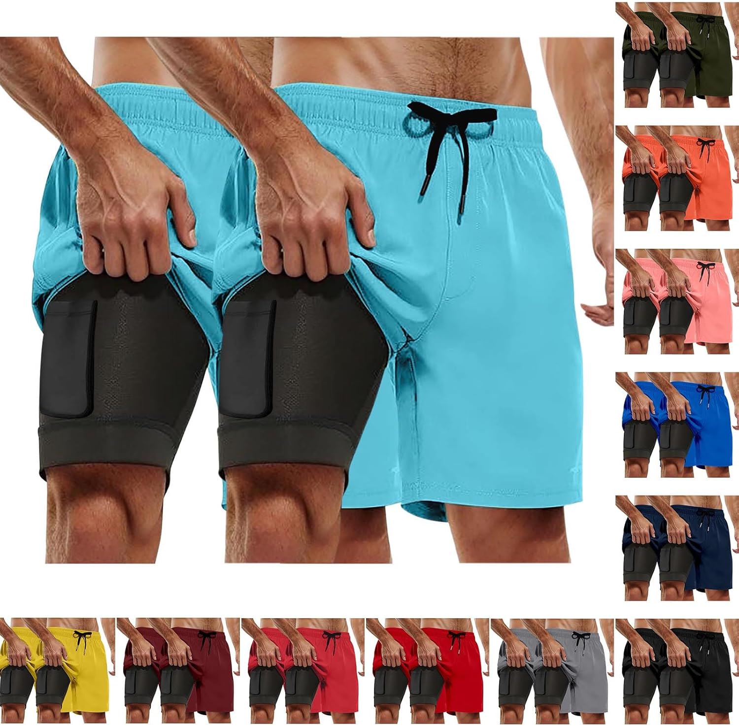 Quick-Dry Compression Swim Trunks for Men