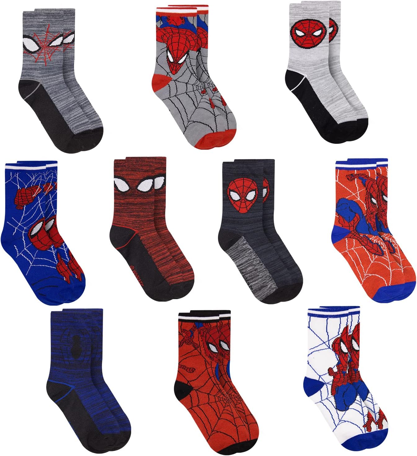 Spiderman Boys Socks 10-Pack Marvel toddlers legendary