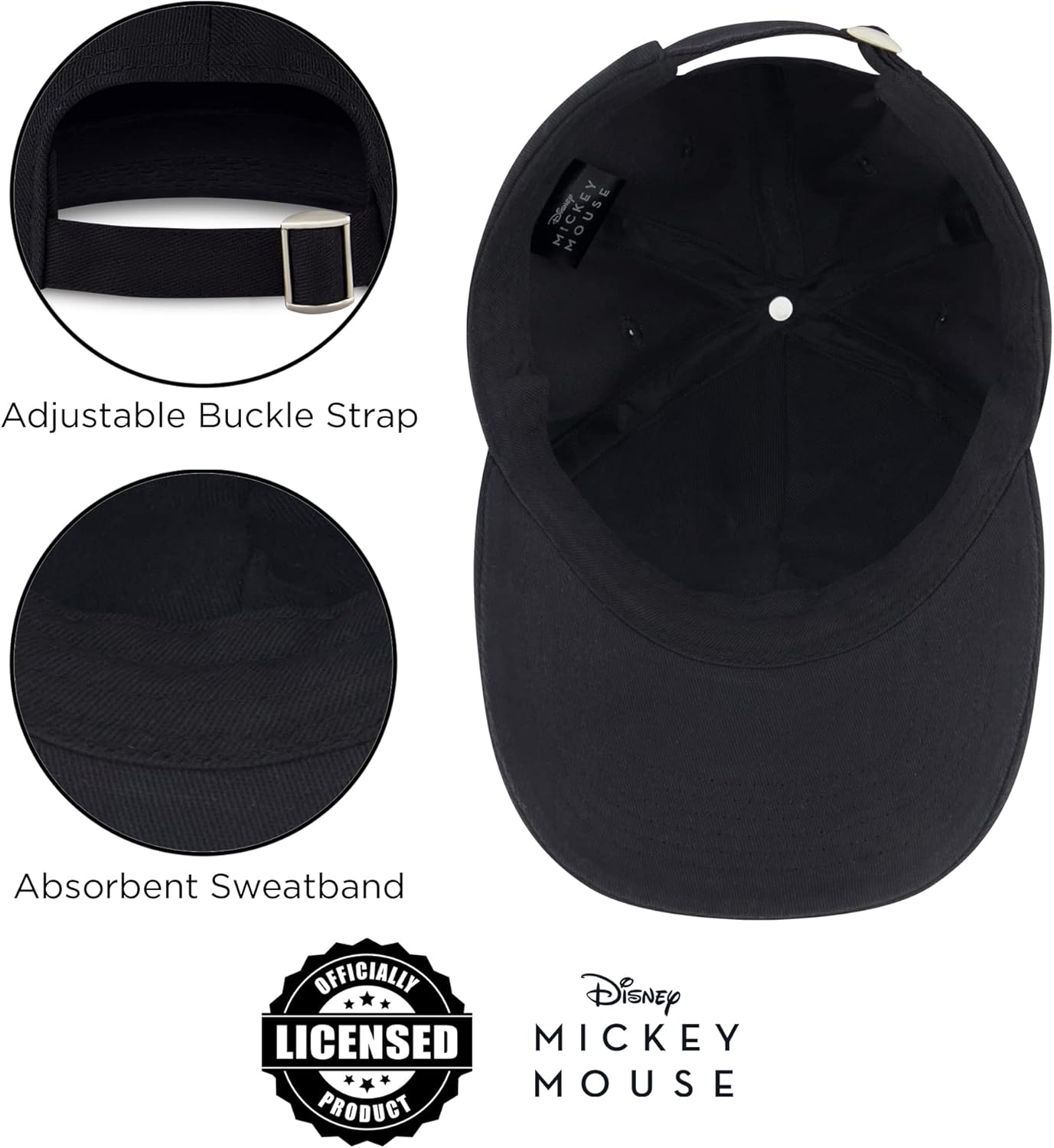 Disney Mens Baseball Cap Mickey Mouse Adjustable Hat
