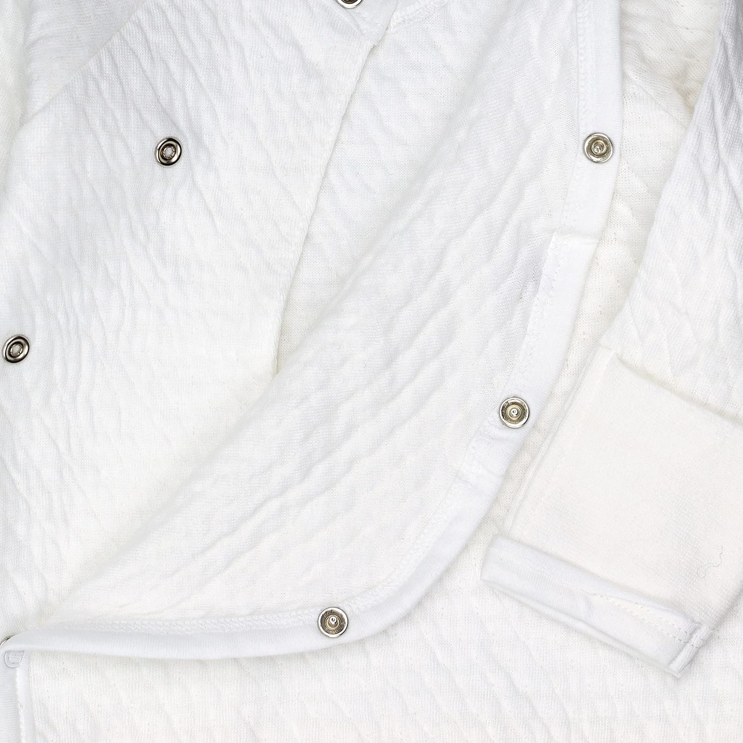 HonestBaby Organic Cotton Matelasse Kimono Coverall Bright White 0-3 Months
