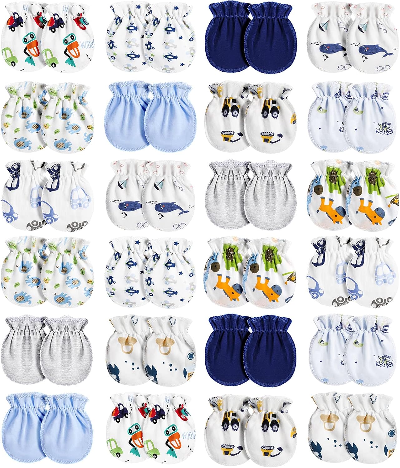 Geyoga 24-Piece Newborn Mittens Soft Elastic for 0-6 Months
