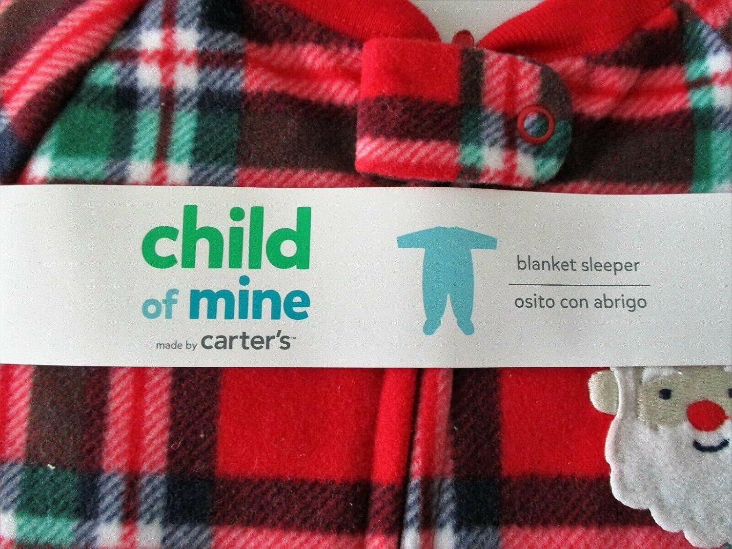 Carters Child of Mine Santas Holiday Plaid Print Blanket