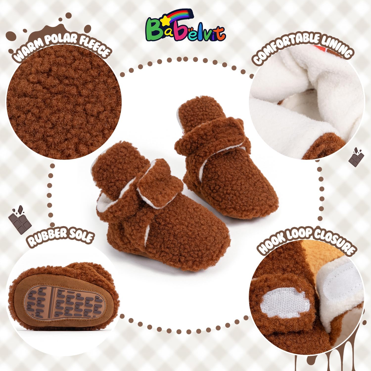 Babelvit Soft Fleece Booties for Newborns