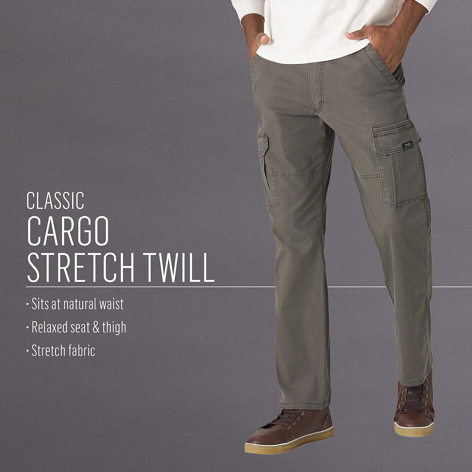 Relaxed Fit Stretch Cargo Pants - Men