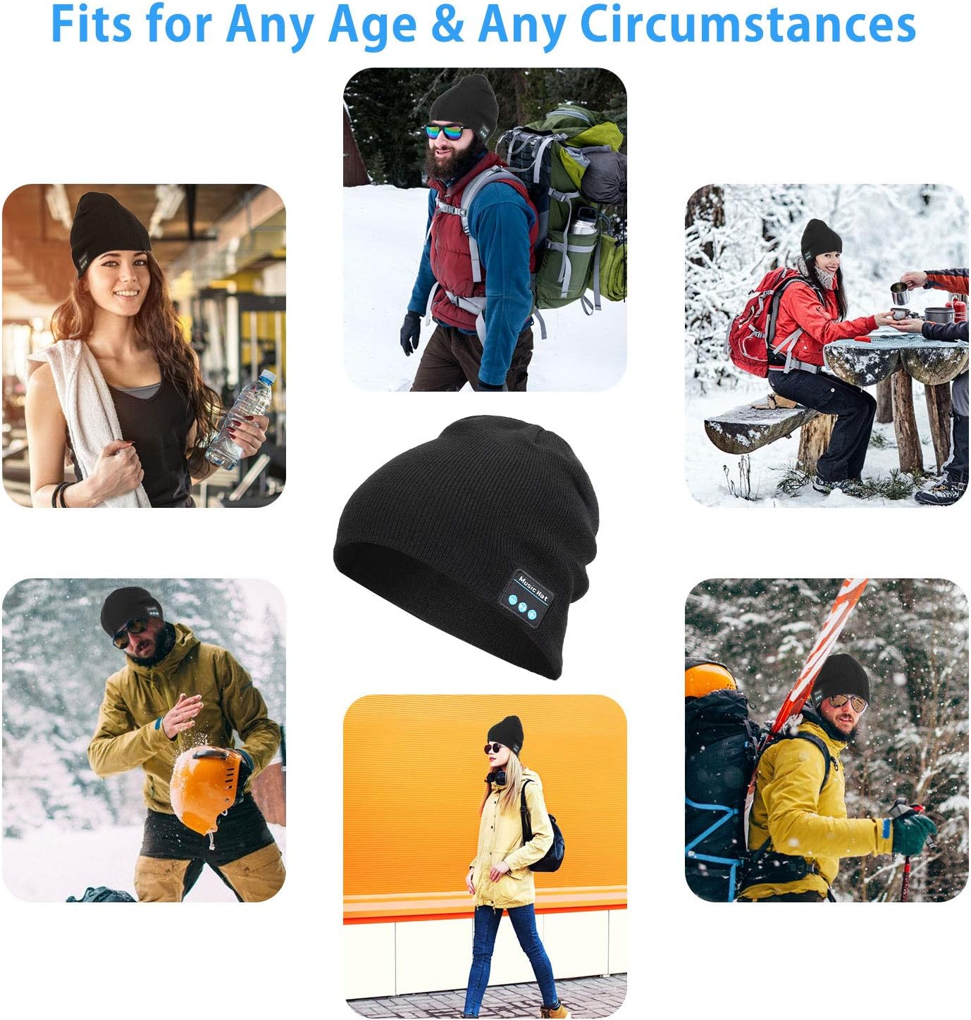 Miserwe Unisex Wireless Beanie Hat with Exquisite Packaging
