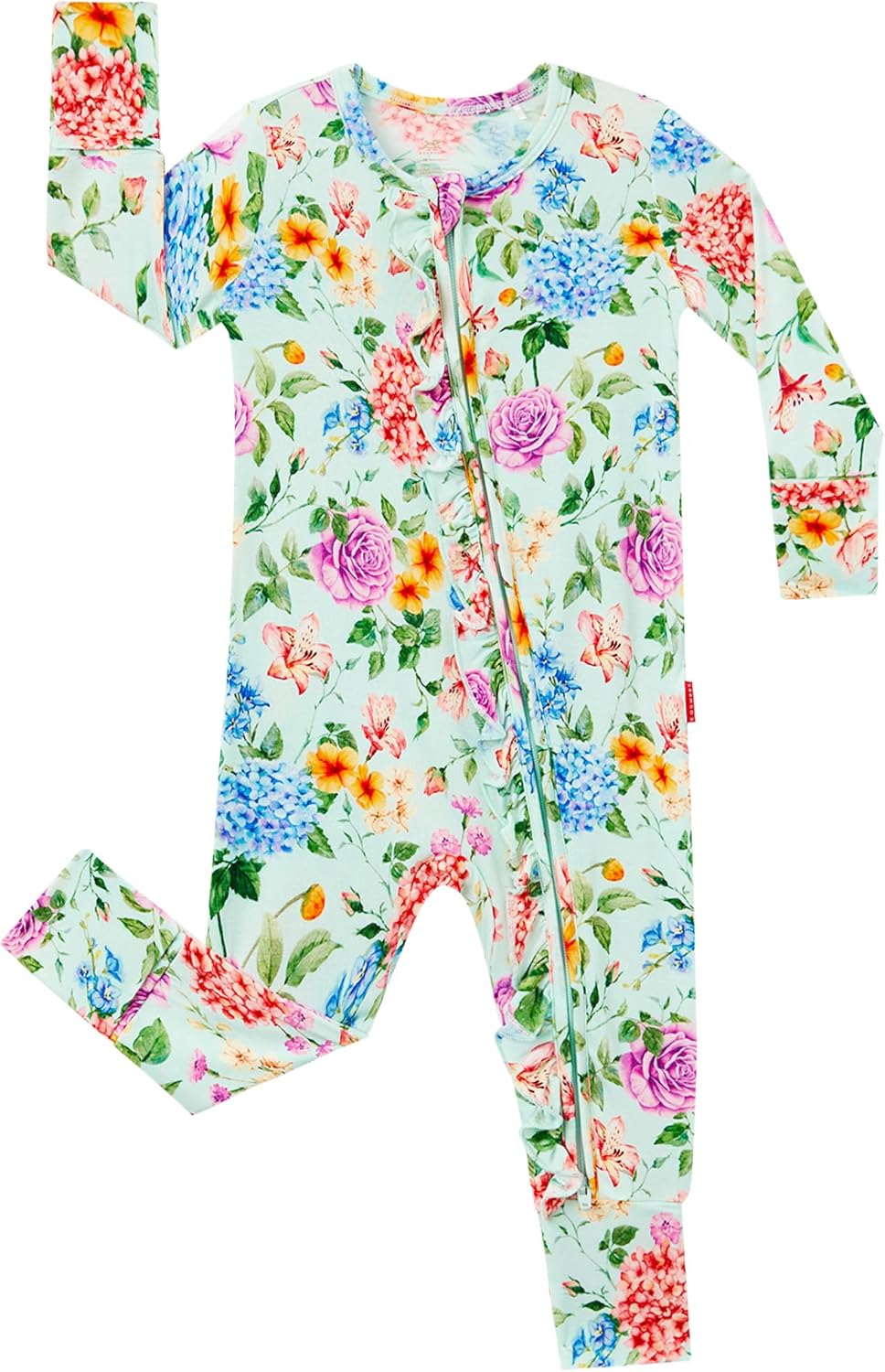 EASWEET Bamboo Viscose Baby Girl Pajamas Ruffled Sleepers