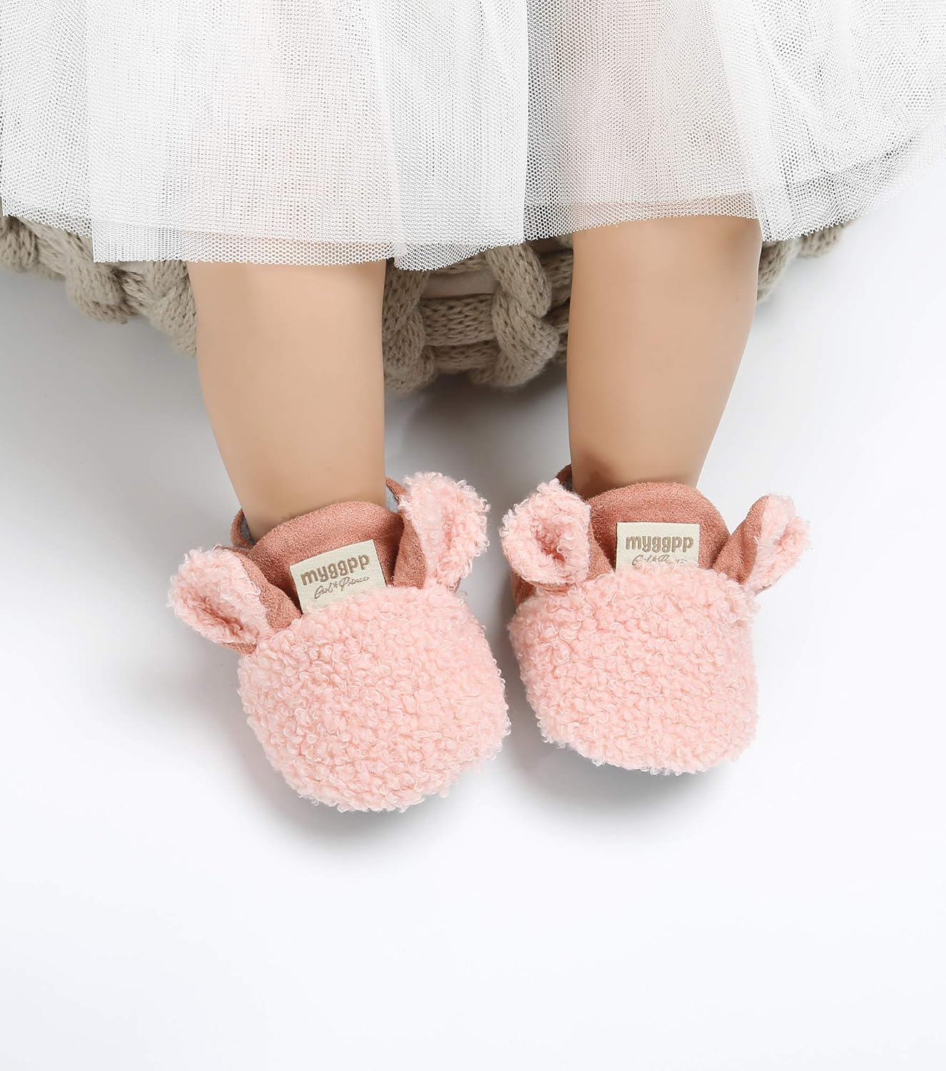 Ohwawadi Soft Cozy Fleece Bottom Booties for Babies