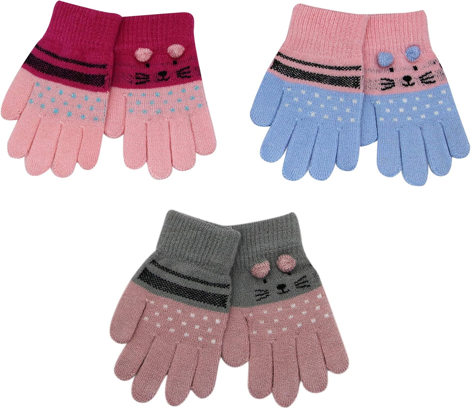 Cute Cat Winter Gloves for Kids