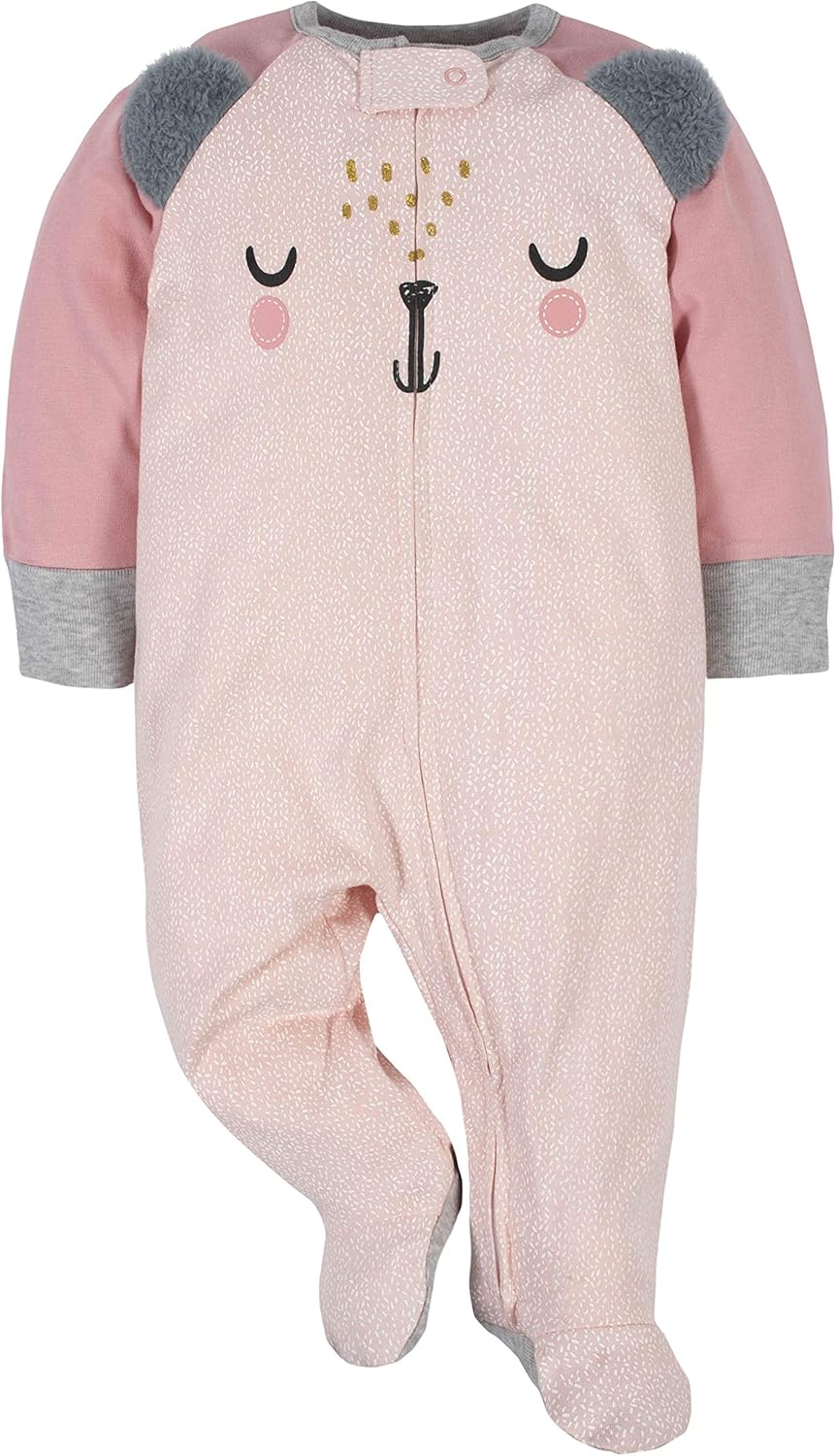 Gerber Baby Girls 4-Pack Sleep N Play Footie