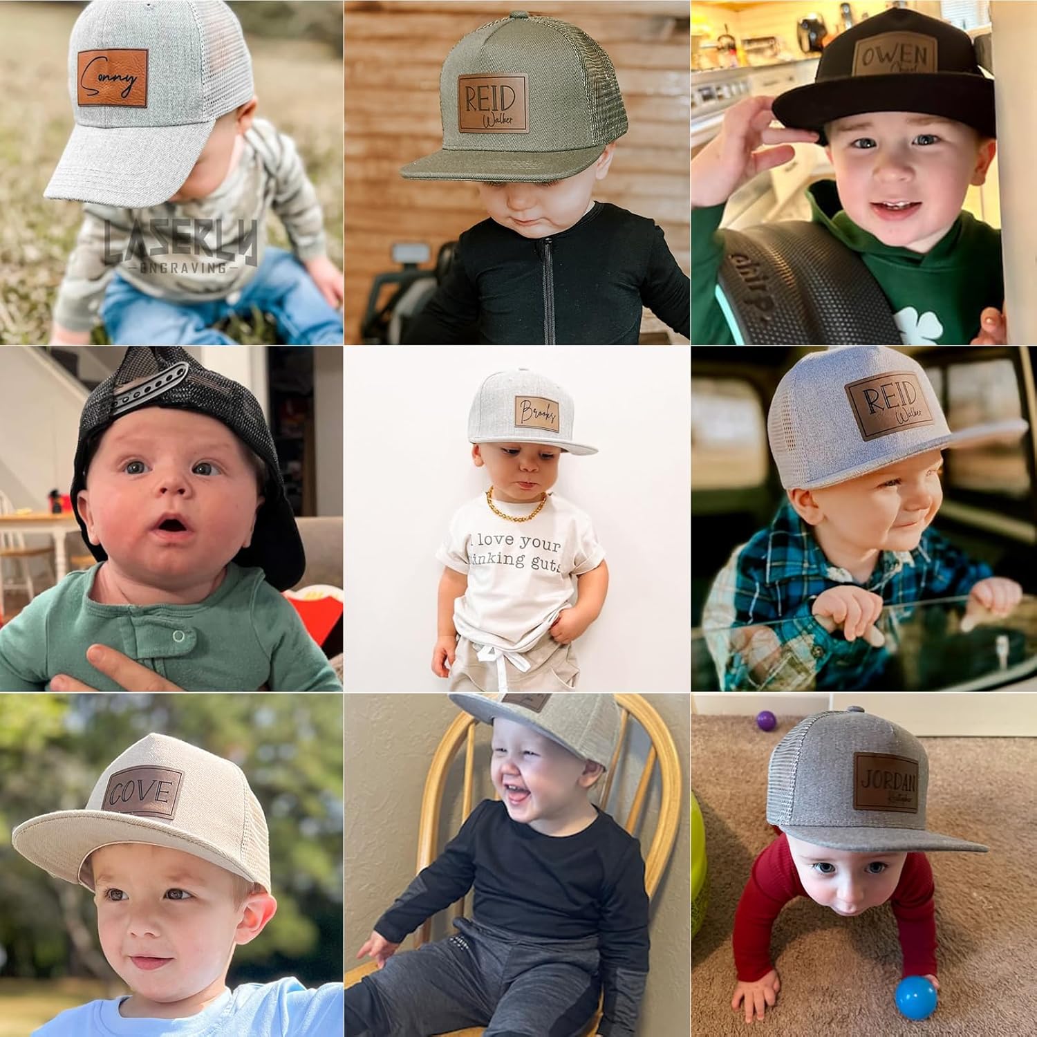 Evulum Custom Baseball Cap for Kids Personalized Snapback Trucker Hats