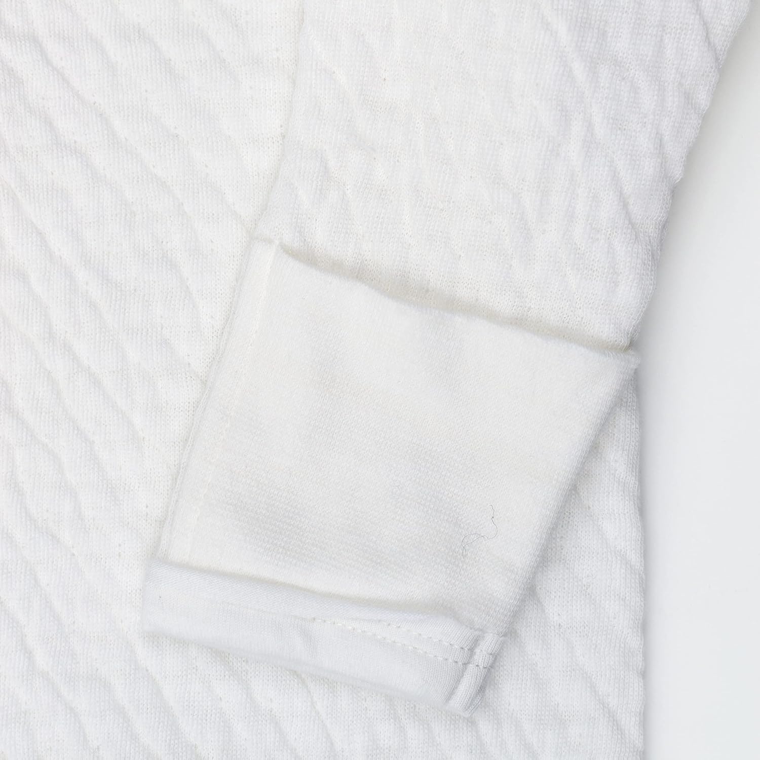HonestBaby Organic Cotton Matelasse Kimono Coverall Bright White 0-3 Months