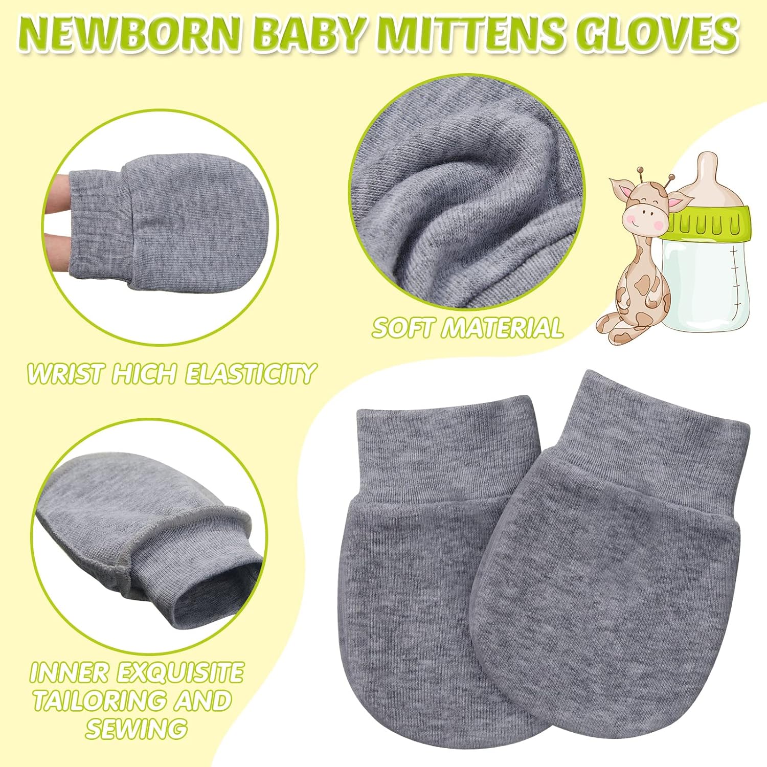 Geyoga 12 Pair Newborn Mittens