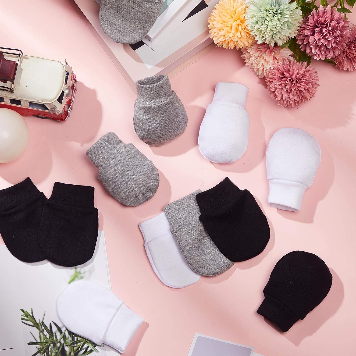 9 Pair No-Scratch Gloves for Newborns
