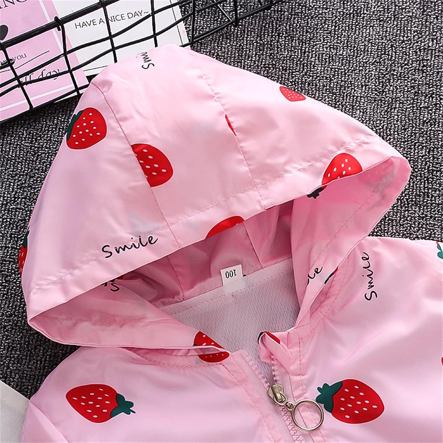 Spring Fall Water Resistant Hooded Windbreaker Jacket for Kids