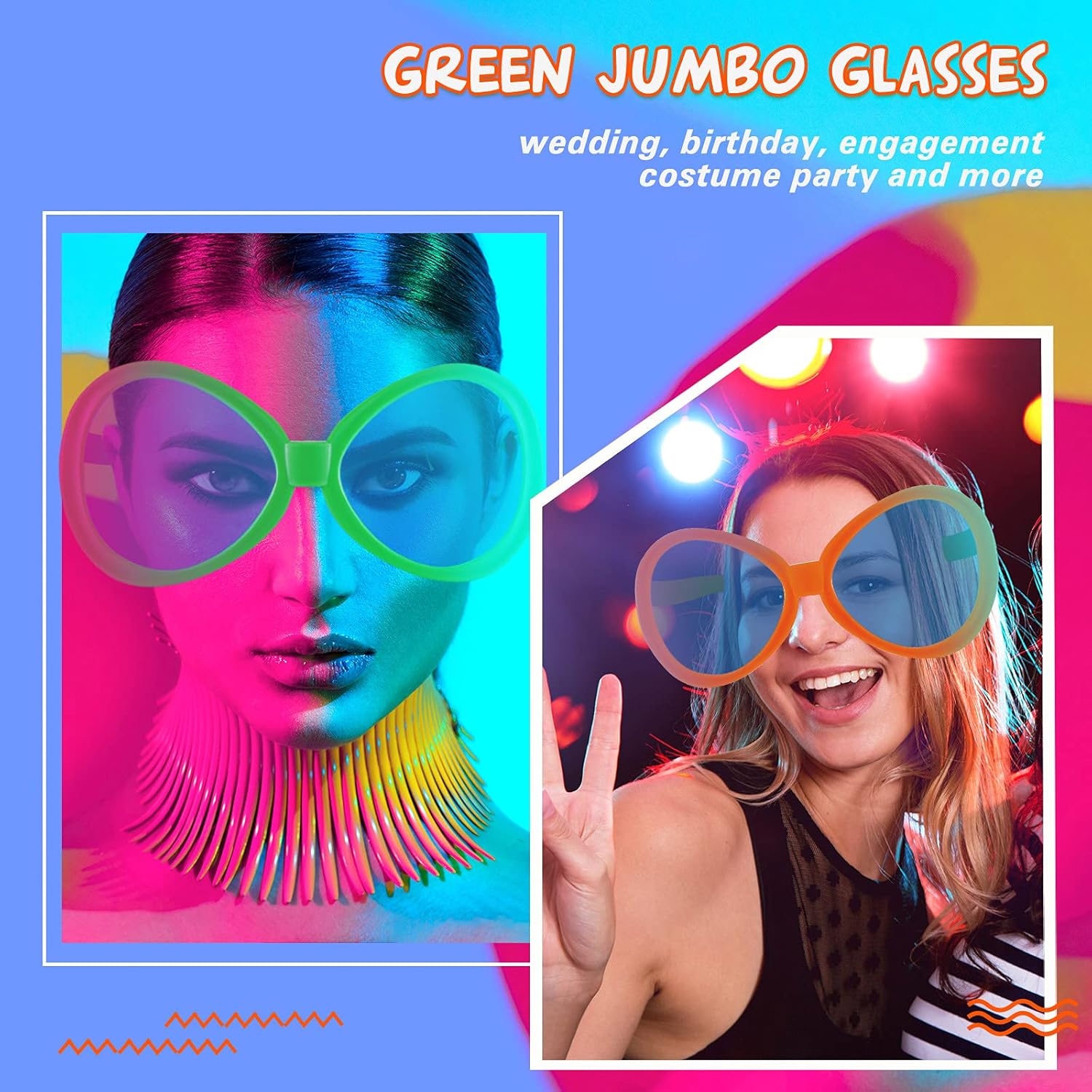 2 Pcs Jumbo Clumsy Sunglasses Funny Party Props for Adults