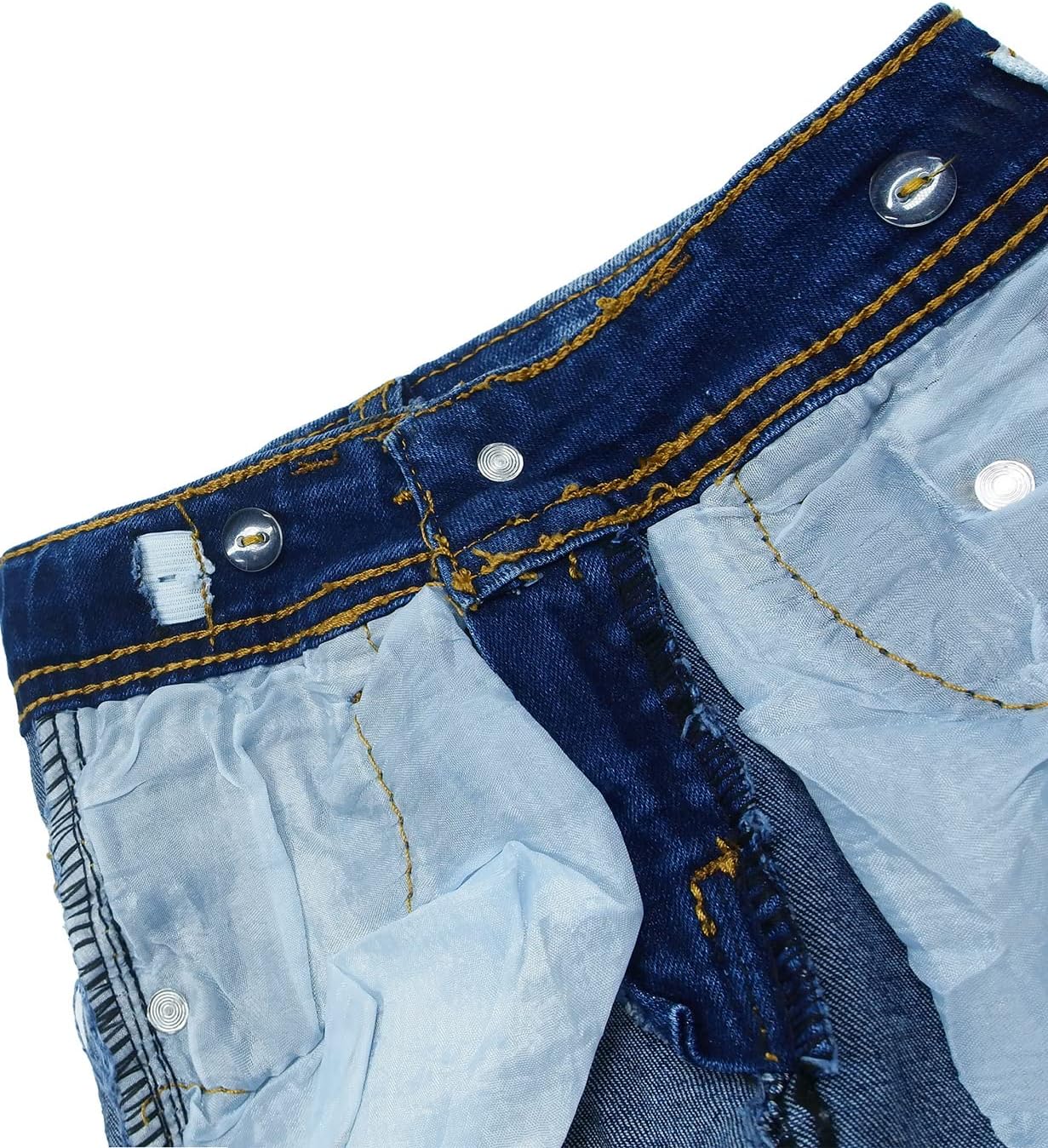 KIDSCOOL SPACE Baby Jeans Ripped Stretch Denim with Embroidered Letters