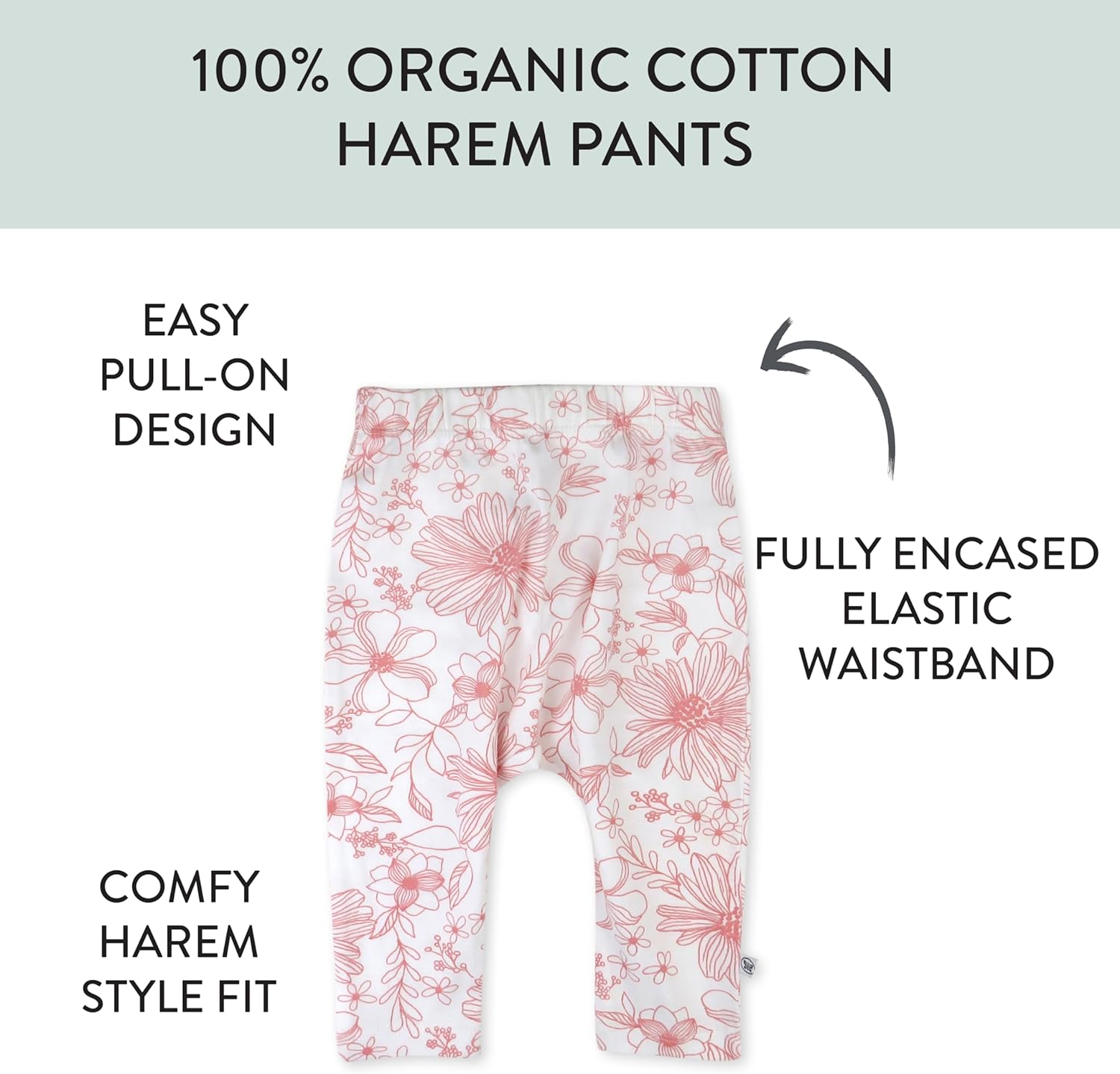 HonestBaby Organic Harem Pants for Babies 100 Organic Cotton Multipack
