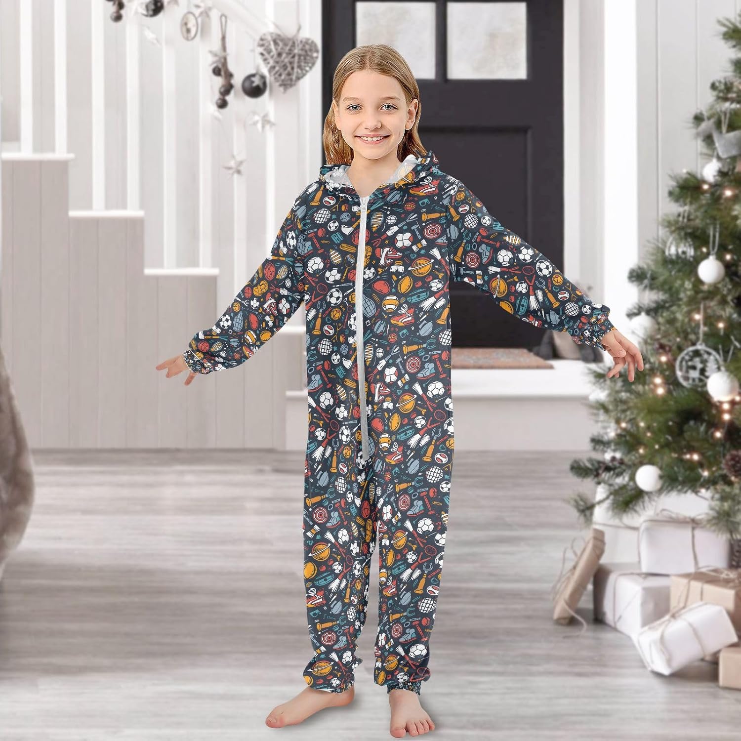 Cute Soccer Ball Onesie Pajamas