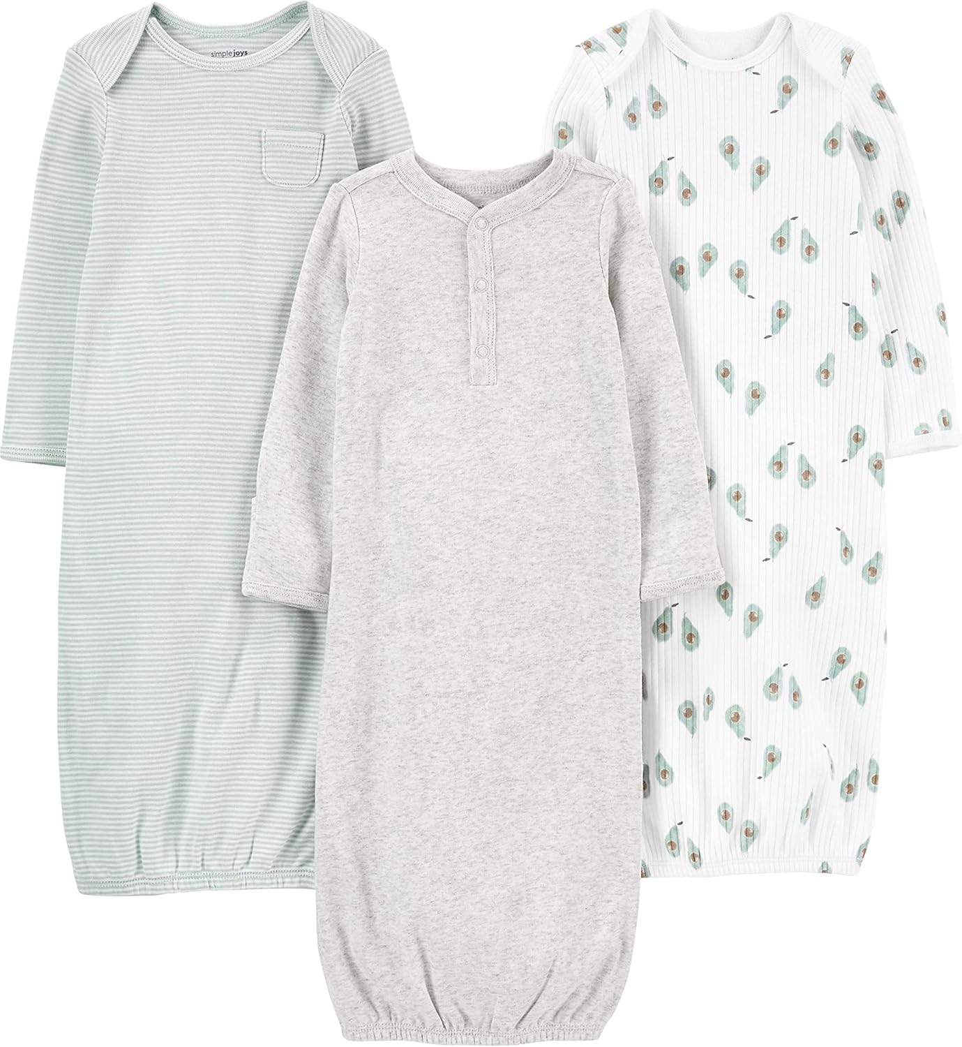 Baby 3-Pack Neutral Cotton Sleep Gowns