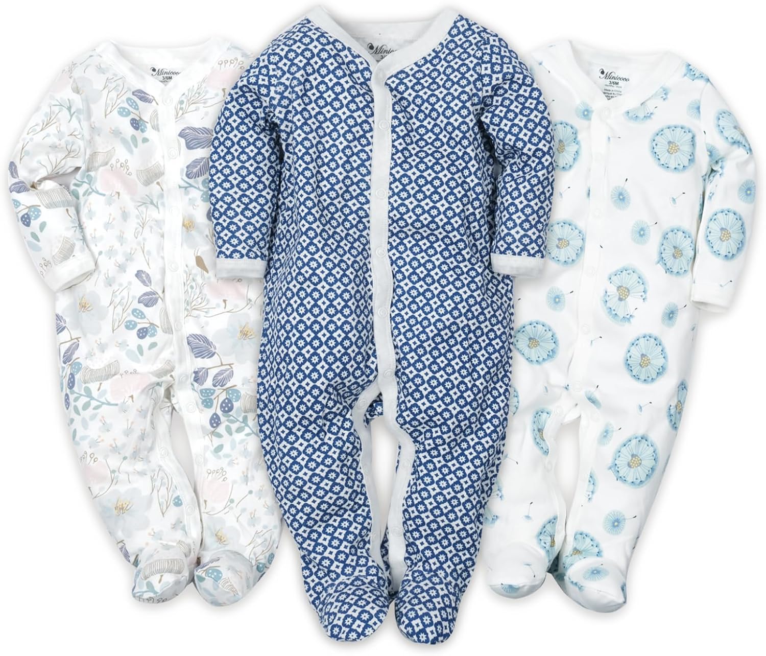 Soft Cotton Unisex Baby Footies Multi Pack