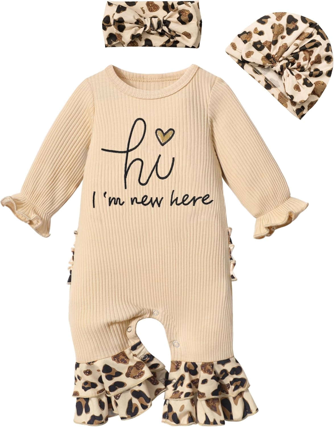 KANGKANG Newborn Baby Girl Ruffle Romper Onesie