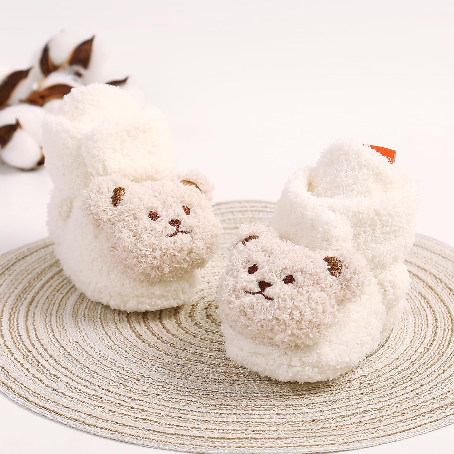 Stay-On Non-Slip Fleece Booties for Newborn Boys Girls