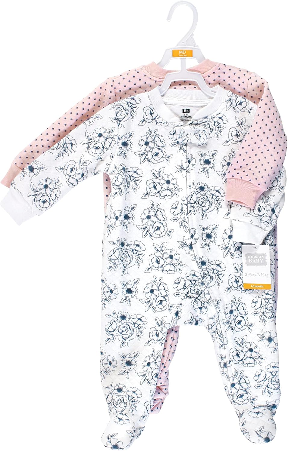 Hudson Baby Baby Girls Quilted Zipper Sleep Play