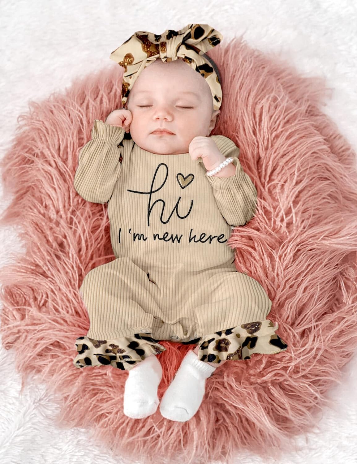 KANGKANG Newborn Baby Girl Ruffle Romper Onesie