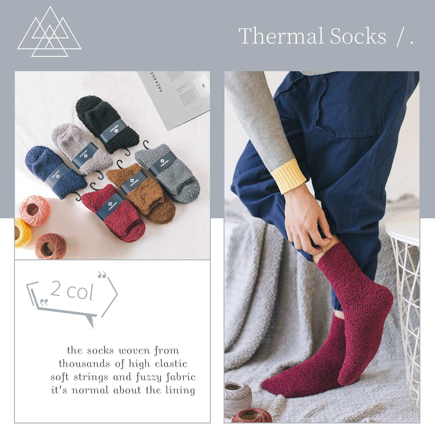 DYW Mens Fuzzy Slipper Socks