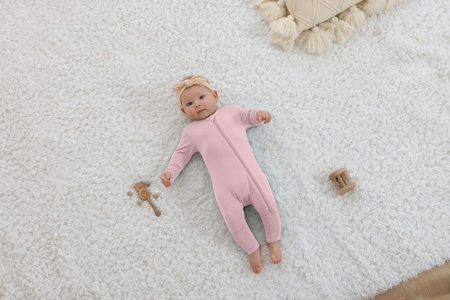 GUISBYFootless Pajamas for Babies with Soft Cotton and Zippers