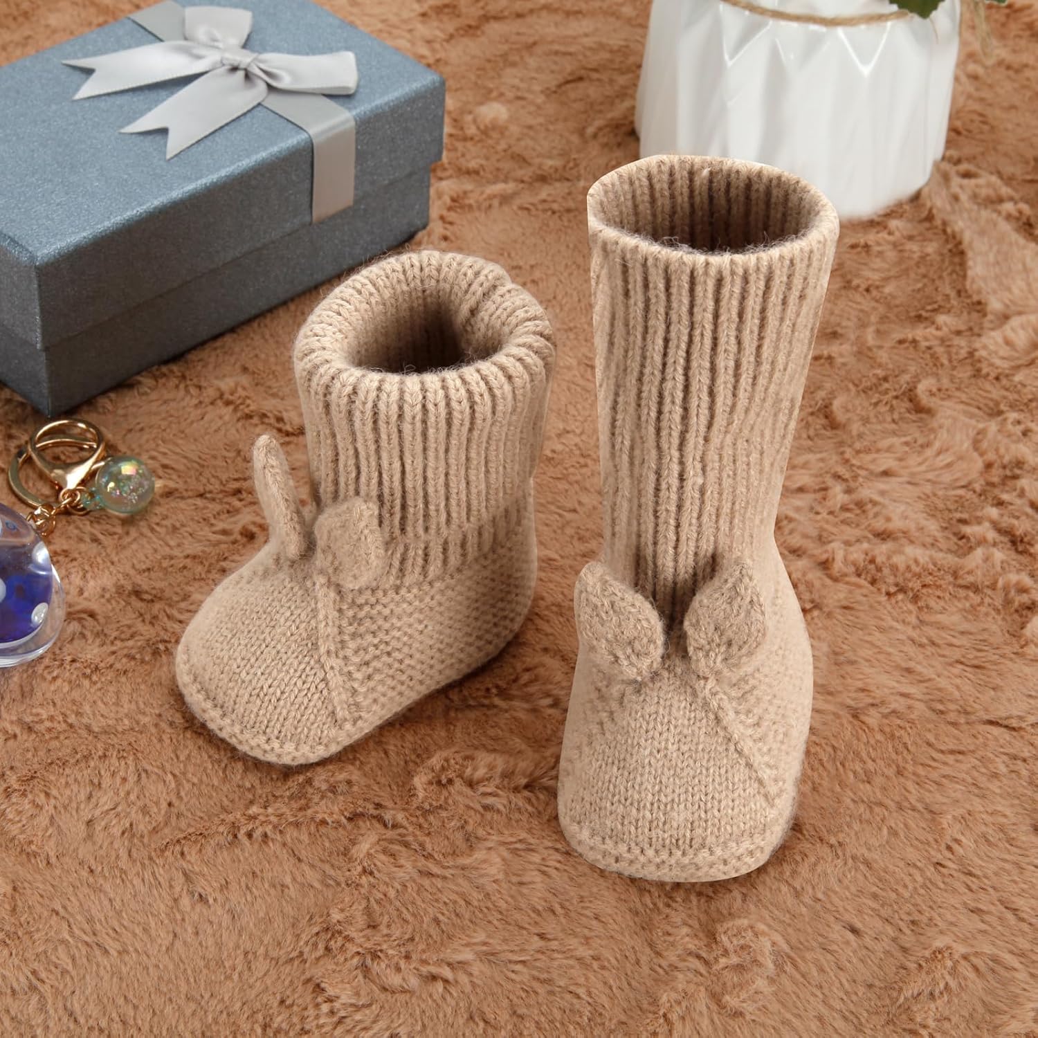 Loyfoky Baby Booties - Soft Knit For Newborns Walkers and Toddlers