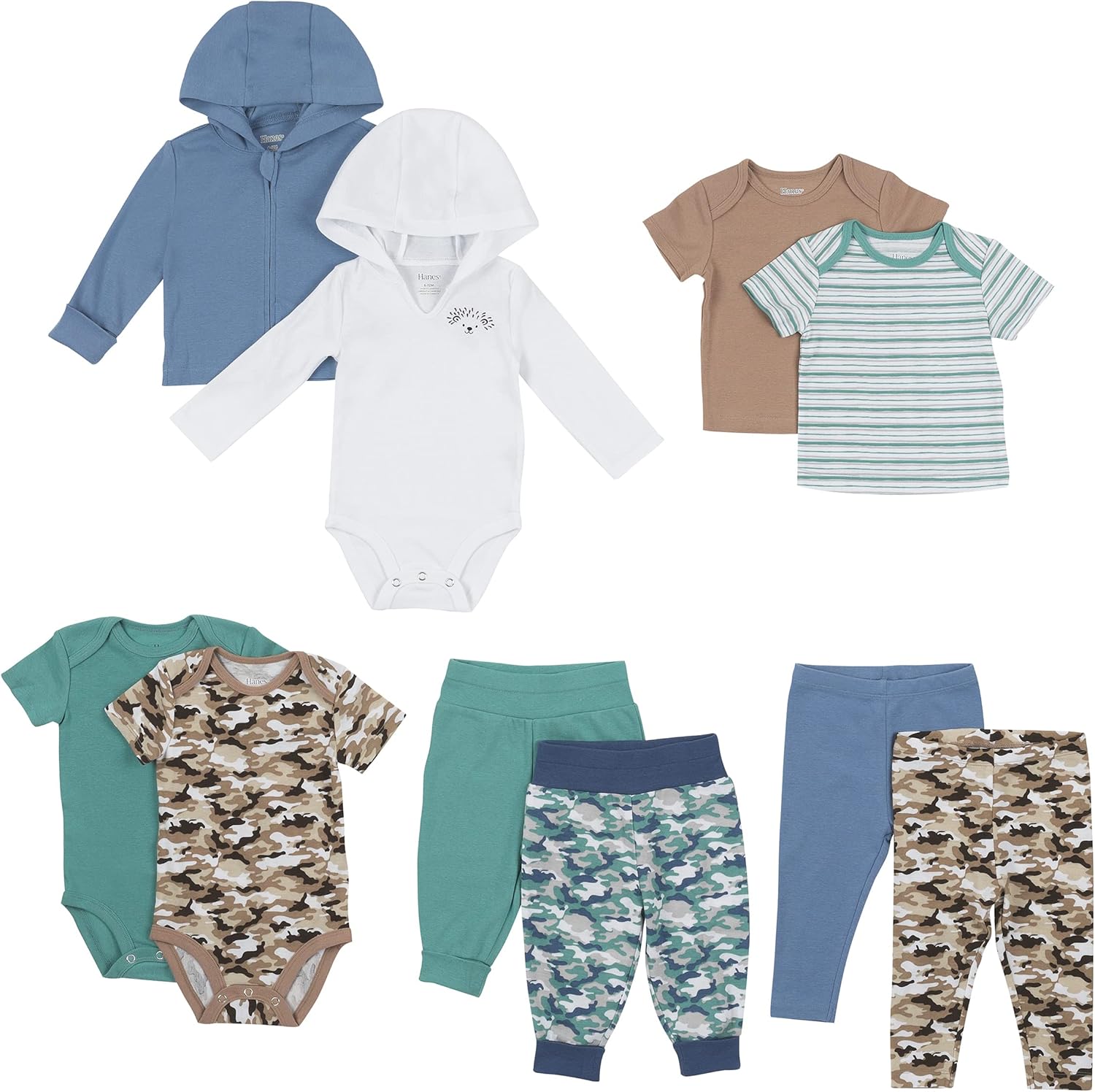 Hanes Baby 10-Piece Flexy Warm Weather Wardrobe Set 1