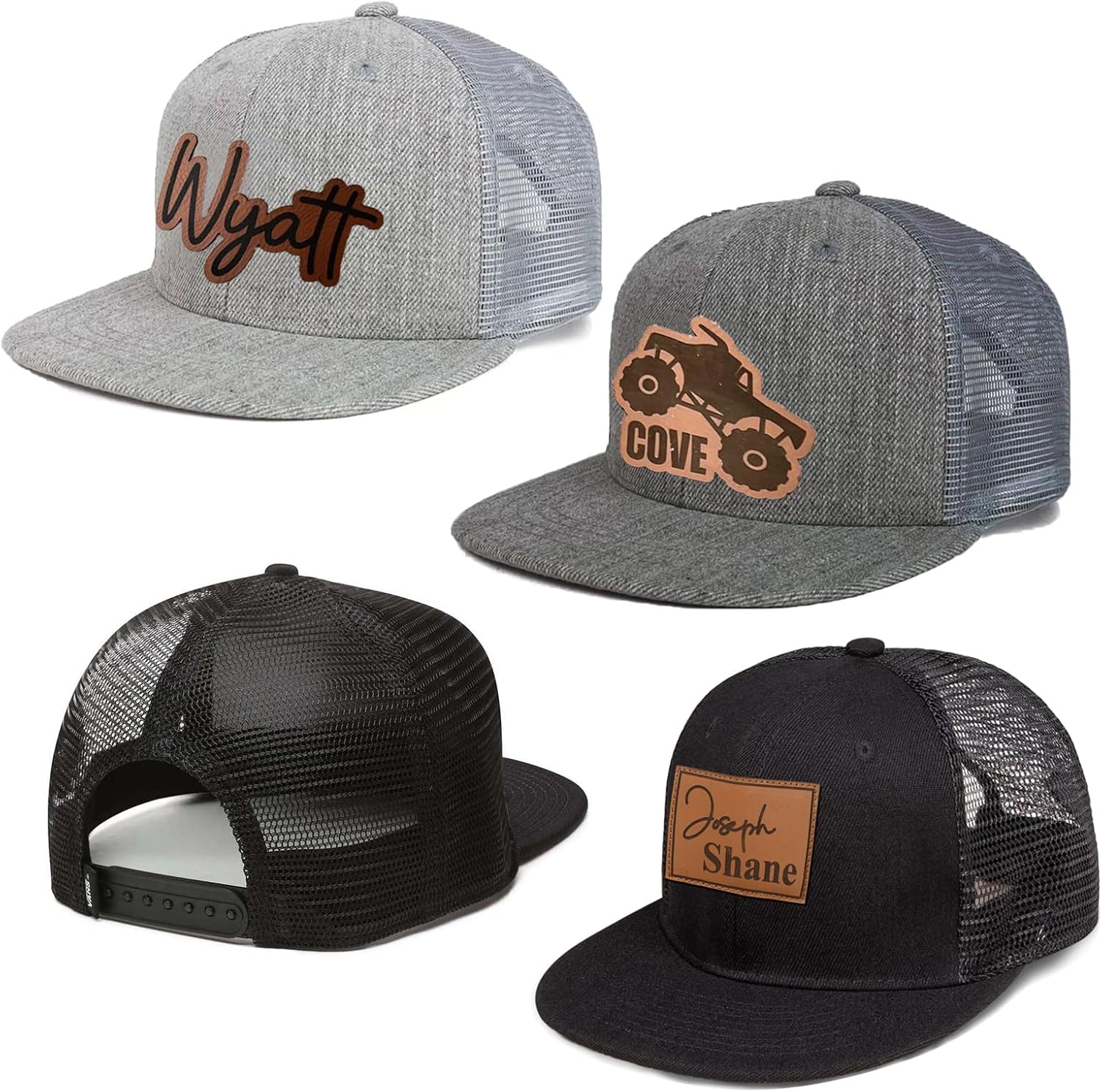 Evulum Custom Baseball Cap for Kids Personalized Snapback Trucker Hats