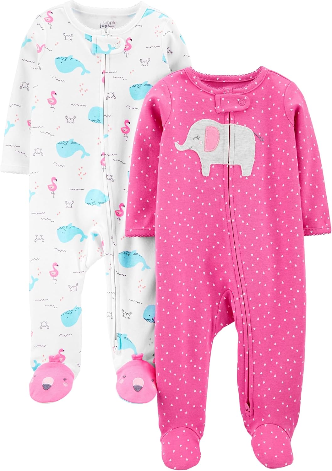 Adorable Animal Footed Sleep Play Majors for Baby Girls