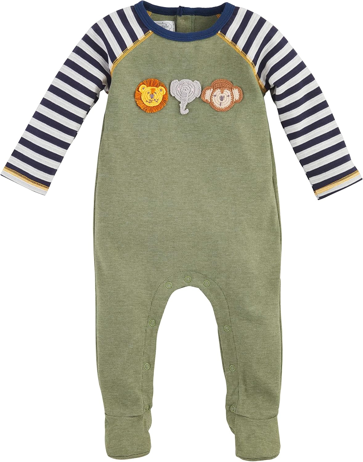 MudPie Baby Girl SafariCrochet Sleepers Set
