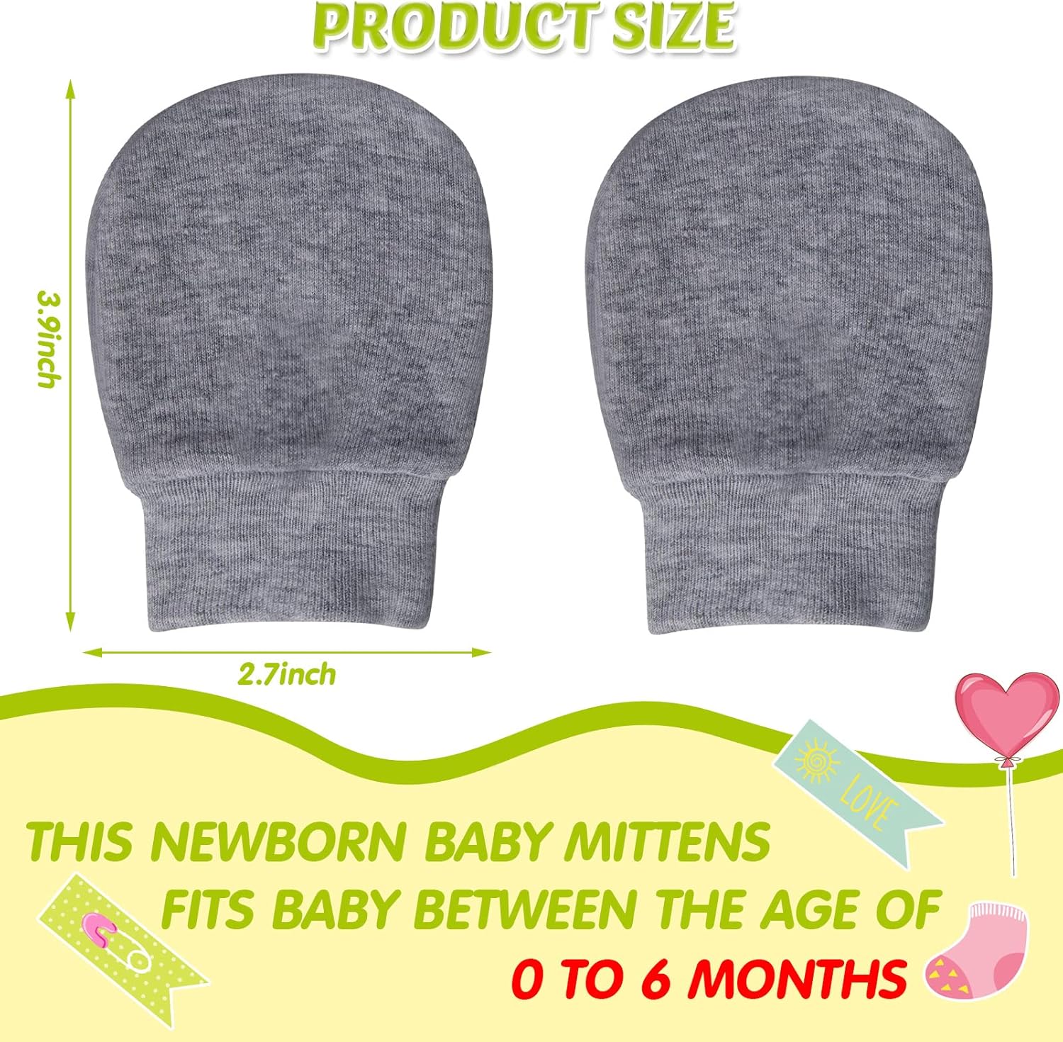 Geyoga 12 Pair Newborn Mittens