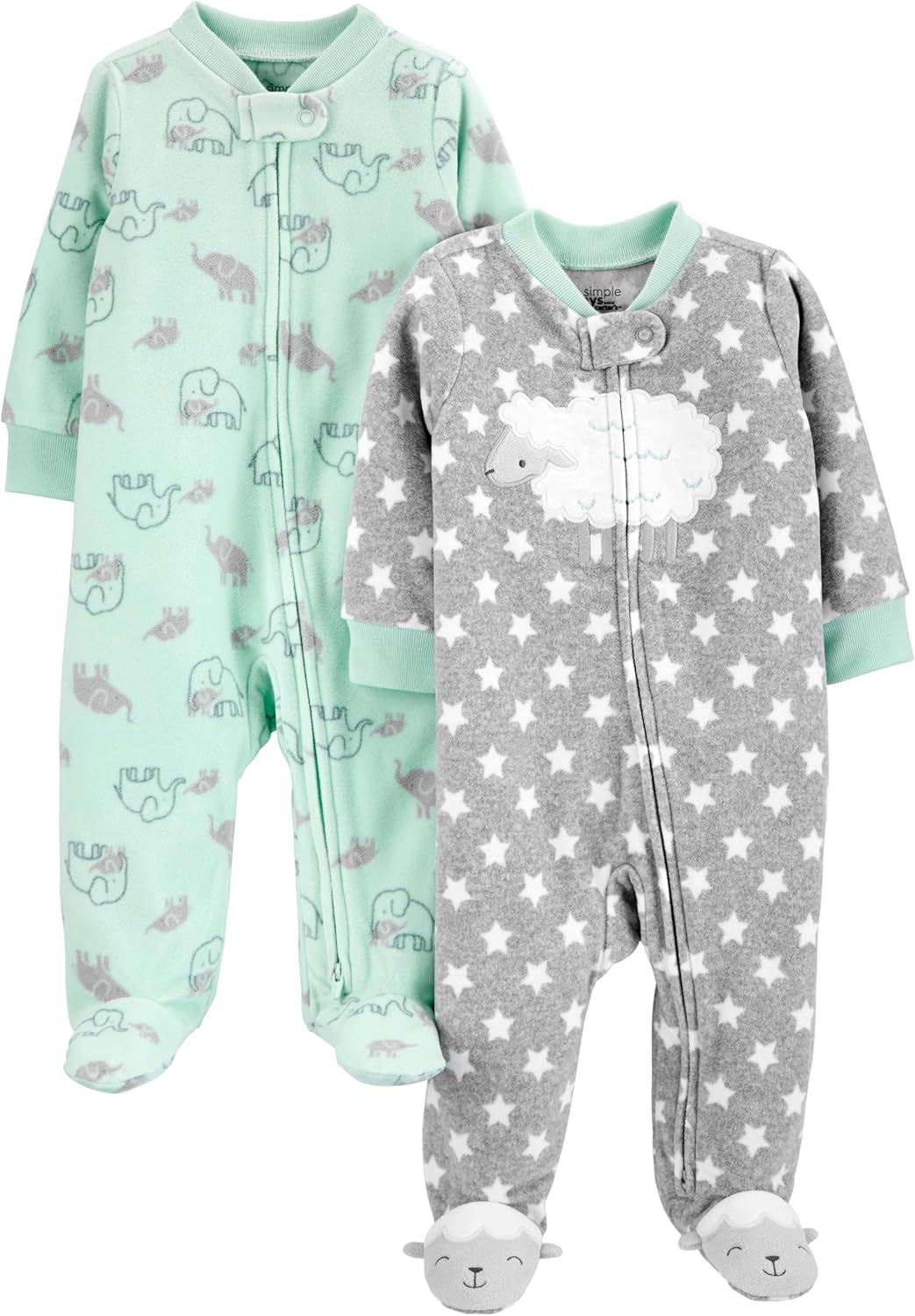 Simple Joys by Carters 2-Pack Fleece Footed Sleep and Play